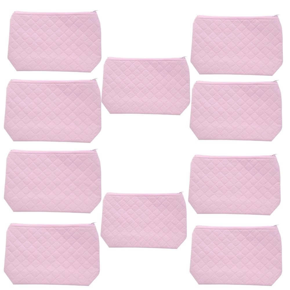  Pacote 10 Necessaire de Ziper Fosca Rosa Aliah AL09 