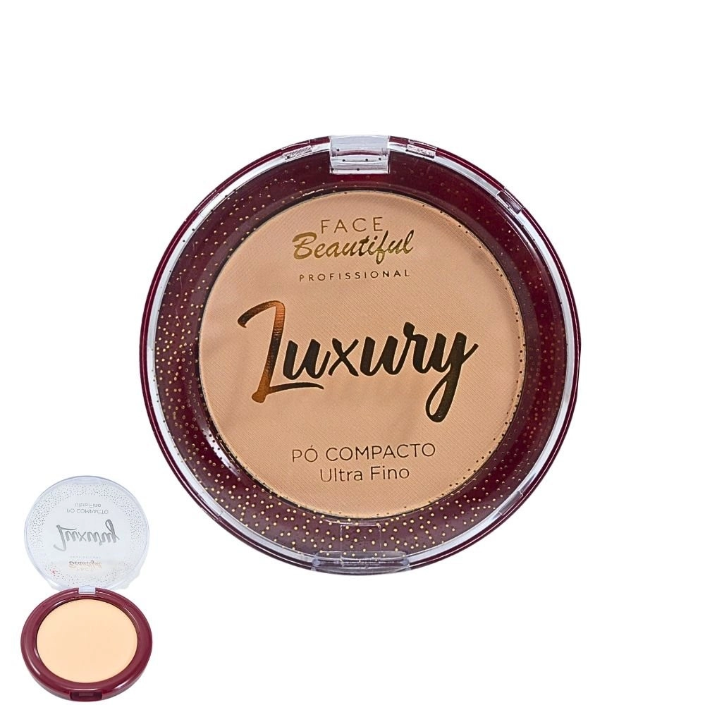 Pó Compacto Profissional Luxury Ultra Fino Cor 2 Face Beautiful FB347 