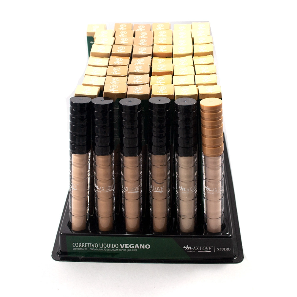  Box 48 Corretivo Líquido Vegano Cores Claras Max Love 