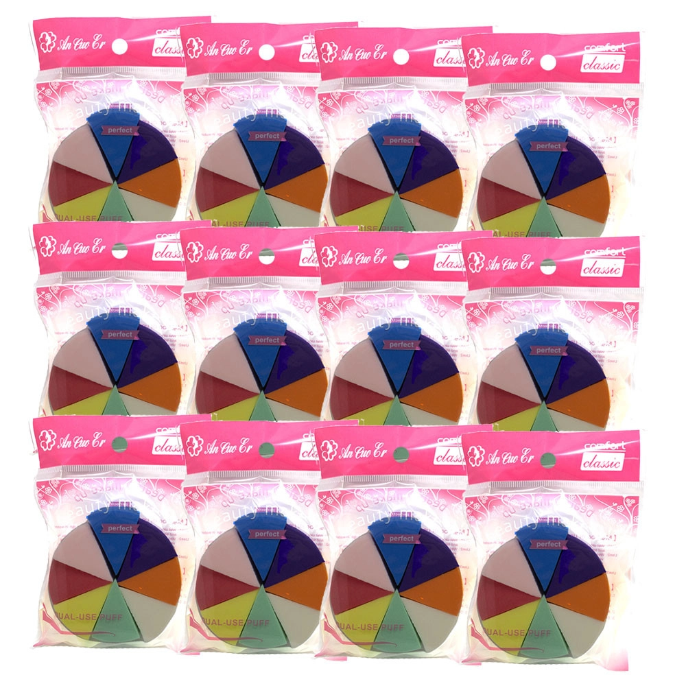  Pacote 12 Esponja Triangular Pizza para Maquiagem LT188 