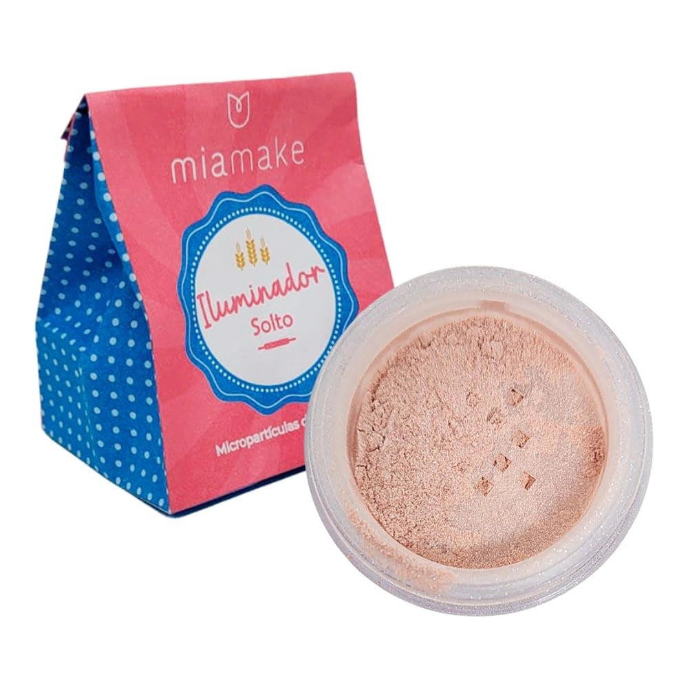  Pó Solto Iluminador Rosê Micropartículas de Alto Brilho Mia Make 359 