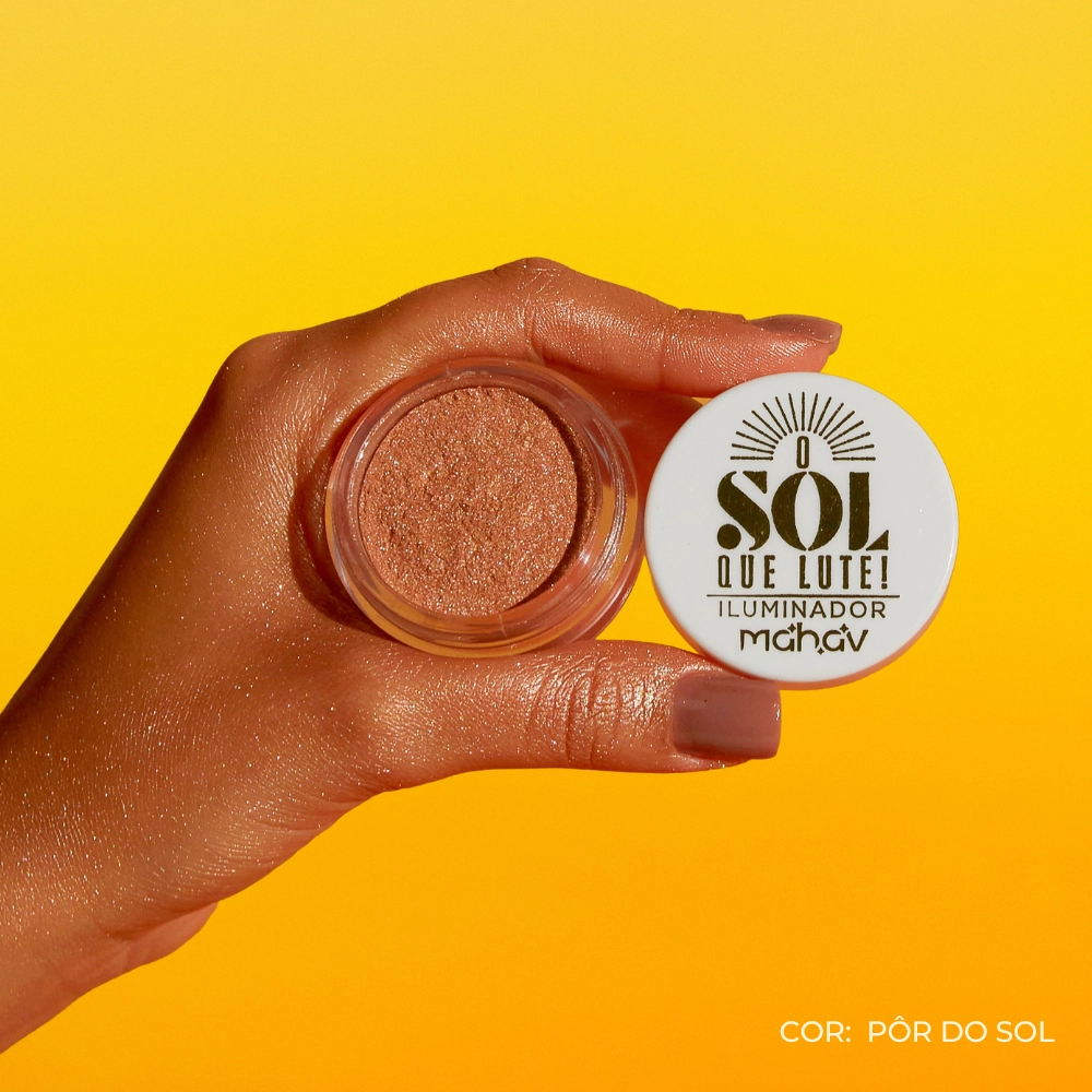  Pó Iluminador Vegano O Sol que Lute Pôr do Sol Mahav ILSMVPS 