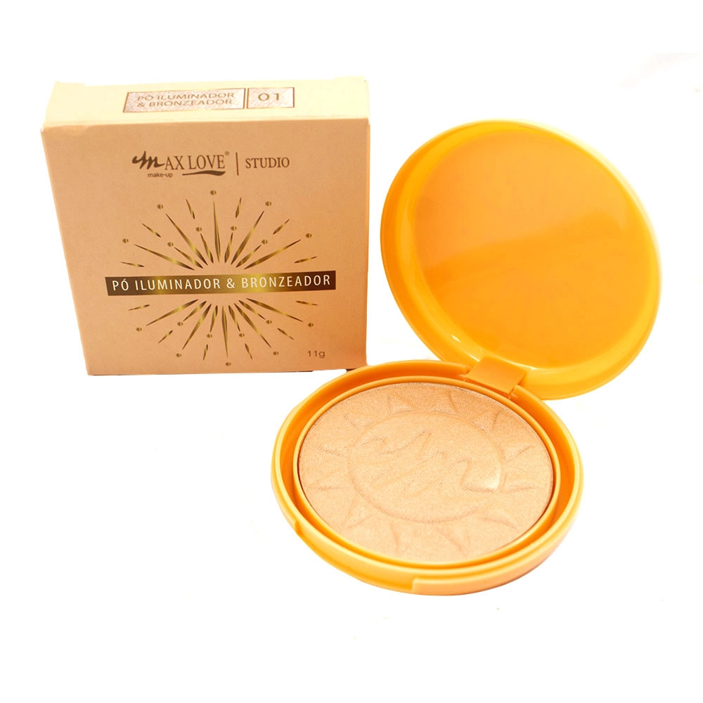  Pó Compacto Iluminador e Bronzeador Max Love Cor 01 