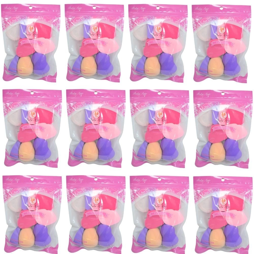  Pacote 12 Esponja de Maquiagem com 9 unidades Ruby Anjo WL205 